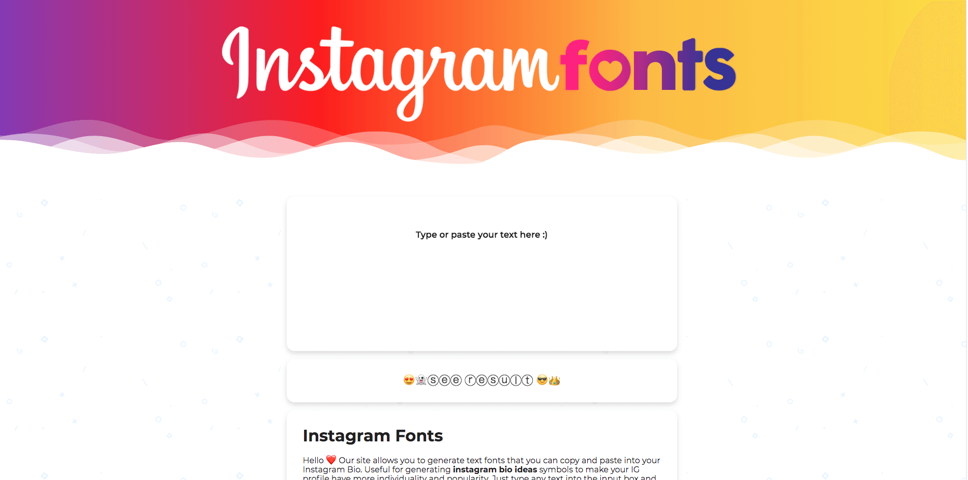 Instagram Fonts Generator Instagramfonts Com